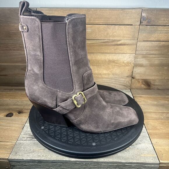 Sam Edelman Womens Size 8 Suzette Buckle Western Bootie Chocolate Brown Boots - Picture 1 of 10
